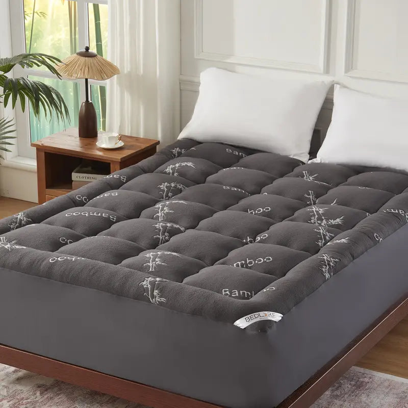 Thick Fluffy Mattress Pad - Cooling Pillow Top Cover (6-18" Deep Pocket)